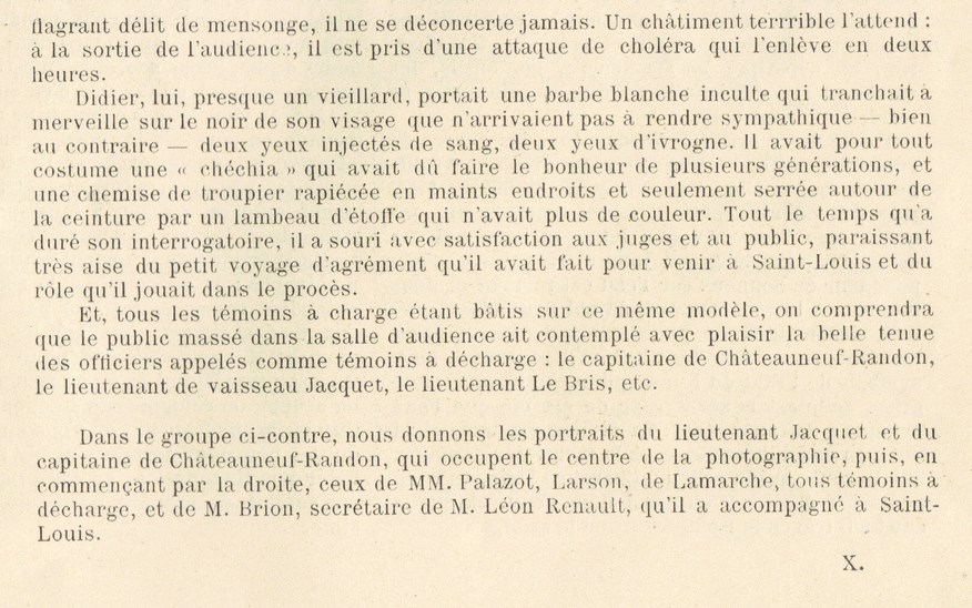 Saint-Louis du Sénégal - Procès de Segonzac (affaire Quiquerez-de Segonzac. 1891-1893)