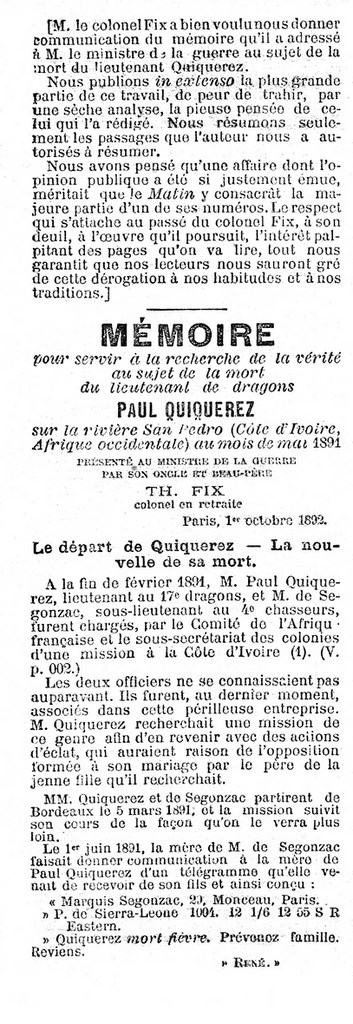 Le Matin 21 octobre 1892 affaire-quiquerez-1891.com