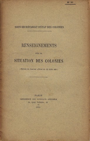 Renseignements sur la situation des Colonies. Affaire QUIQUEREZ 