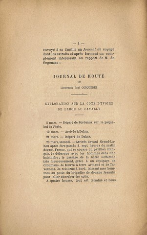 Renseignements sur la situation des Colonies. Affaire QUIQUEREZ 