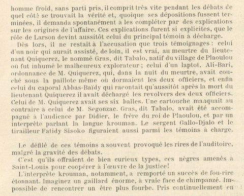 Saint-Louis du Sénégal - Procès de Segonzac (affaire Quiquerez-de Segonzac. 1891-1893)
