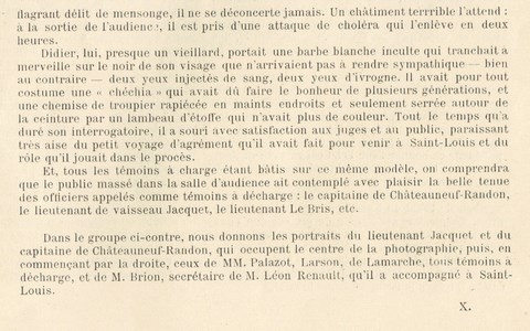 Saint-Louis du Sénégal - Procès de Segonzac (affaire Quiquerez-de Segonzac. 1891-1893)