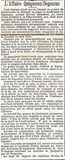 LE PETIT PARISIEN Dimanche 8 Octobre  1893 (affaire Quiquerez-de Segonzac 1891-1893)