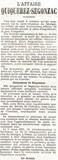 LA LIBRE PAROLE Mardi 10 Octobre 1893 (Affaire QUIQUEREZ - de SEGONZAC 1891-1892)